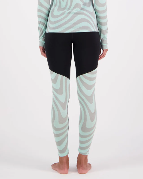 Mons Cascase Merino Flex Legging - Womens - Blazing Mint/Black