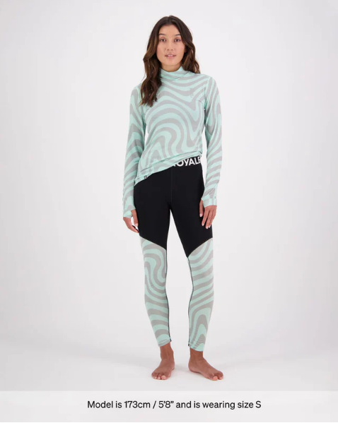 Mons Cascase Merino Flex Legging - Womens - Blazing Mint/Black